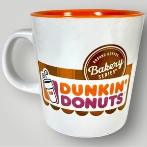 Dunkin' Donuts Bakery Series Ceramic Coffee Mug Cup Orange White